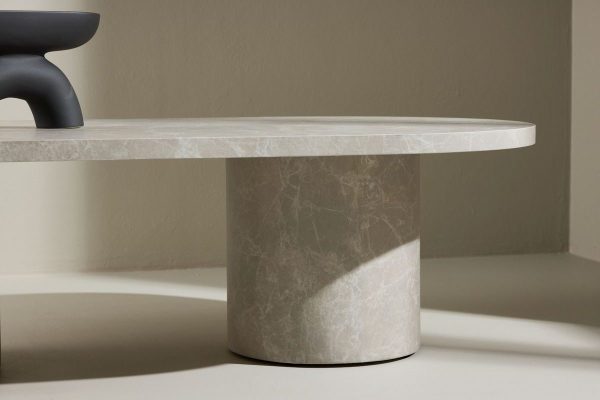 Table basse Alba beige 120 x 60 cm – Effet marbre
