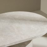 Table basse Alba beige 120 x 60 cm – Effet marbre