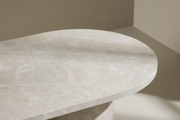 Table basse Alba beige 120 x 60 cm – Effet marbre