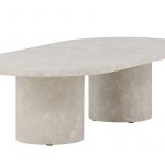 Table basse Alba beige 120 x 60 cm – Effet marbre