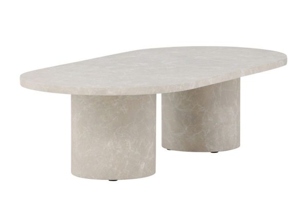 Table basse Alba beige 120 x 60 cm – Effet marbre