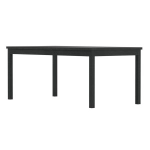 Table de jardin Jeanne en teck noir rectangulaire 6 places pour terrasse