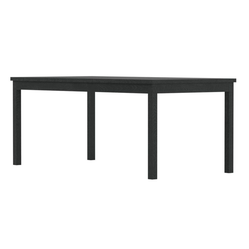 Table de jardin Jeanne en teck noir rectangulaire 6 places pour terrasse