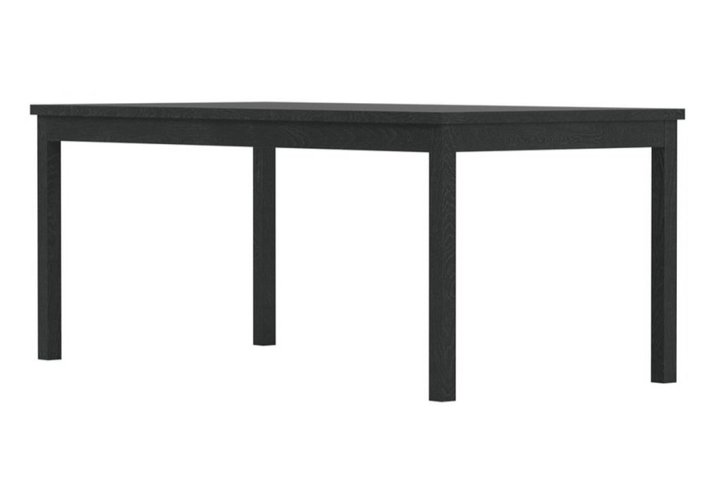 Table de jardin Jeanne en teck noir rectangulaire 6 places pour terrasse