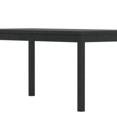 Table de jardin Jeanne en teck noir rectangulaire 6 places pour terrasse