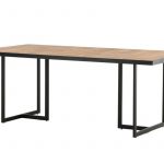 Table de jardin Khoi en acacia avec structure acier noir pour terrasse