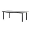 Table de jardin Leya extensible avec plateau effet bois et structure aluminium pour terrasse