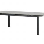 Table de jardin Leya extensible avec plateau effet bois et structure aluminium pour terrasse