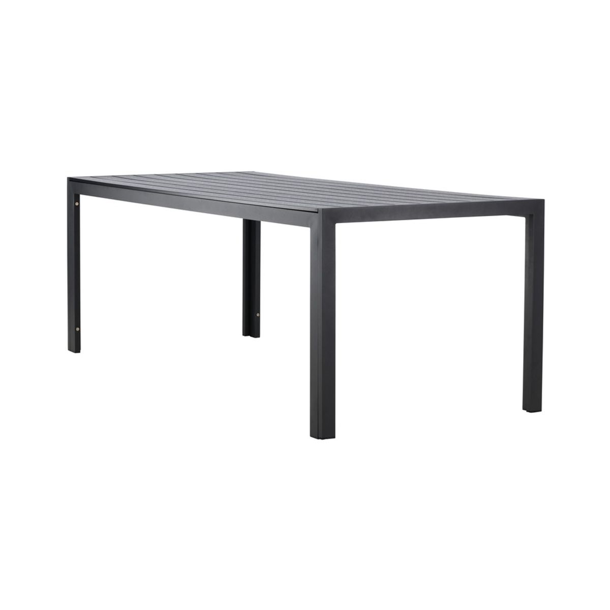 Table de jardin Milane en aluminium avec plateau Polywood effet bois pour terrasse