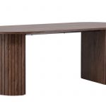 Table de salle à manger Harold 200 cm rectangulaire moka avec pieds en acier design