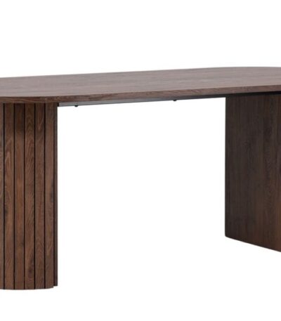 Table de salle à manger Harold 200 cm rectangulaire moka avec pieds en acier design