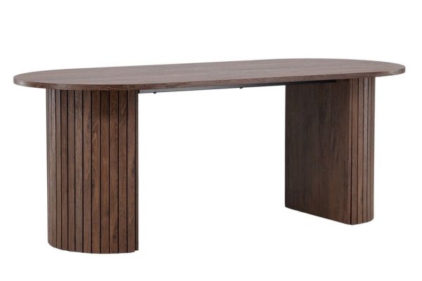 Table de salle à manger Harold 200 cm rectangulaire moka avec pieds en acier design