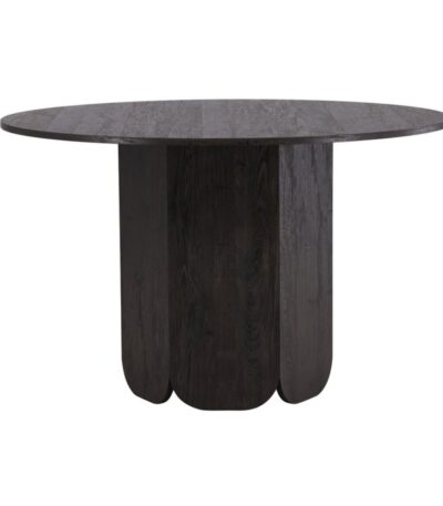Table ronde Telma noire 120 cm avec pied central, table à manger 4 places design