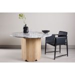 Table ronde de salle à manger Telma 120 cm - Plateau gris