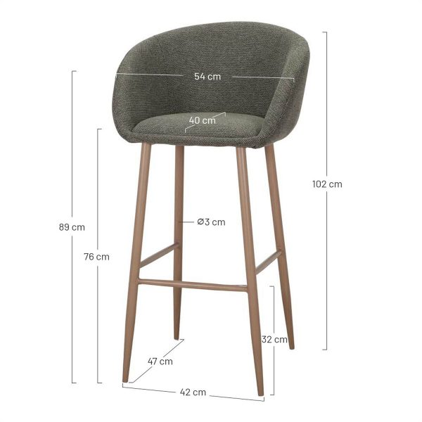 tabouret de bar tissu willy_esprit rotin home (1) Tabouret de bar Willy