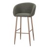 tabouret de bar tissu willy_esprit rotin home (5) Tabouret de bar WILLY en tissu avec pieds imitation bois, tabouret haut contemporain avec accoudoirs
