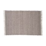 Tapis en laine LÉA blanc 300x200 cm avec franges, tapis texturé pour salon ambiance naturelle