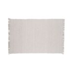 Tapis en laine LÉA blanc 300x200 cm avec franges, tapis texturé pour salon ambiance naturelle
