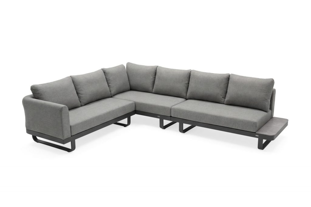 Salon de jardin anthracite Fellow avec structure aluminium et Quick Dry Foam pour extérieure.