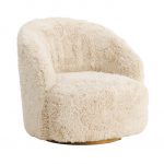 Fauteuil Asiel en fourrure beige