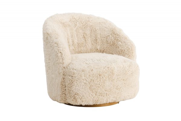 Fauteuil Asiel en fourrure beige