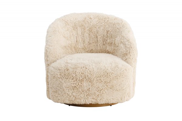 Fauteuil Asiel en fourrure beige