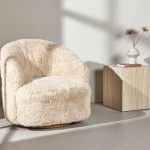 Fauteuil Asiel en fourrure beige