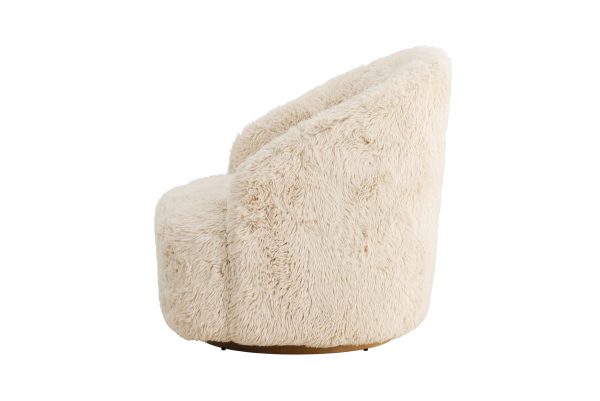 Fauteuil Asiel en fourrure beige