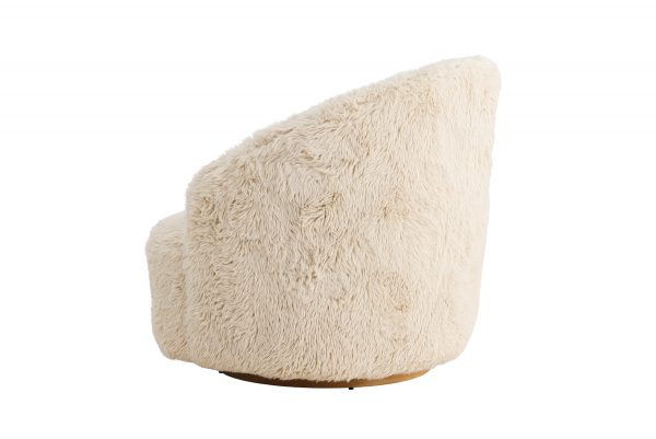 Fauteuil Asiel en fourrure beige