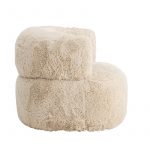 Fauteuil Gerry en fourrure blanc cassé