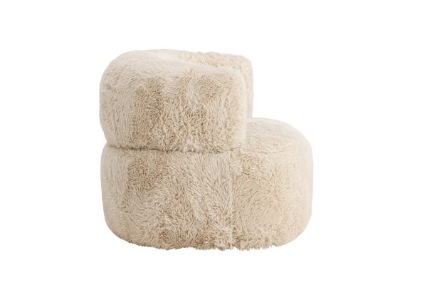 Fauteuil Gerry en fourrure blanc cassé