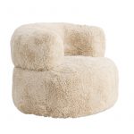 Fauteuil Gerry en fourrure blanc cassé