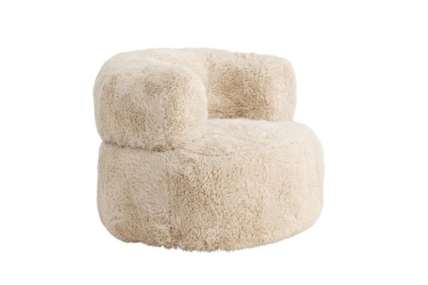 Fauteuil Gerry en fourrure blanc cassé