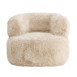 Fauteuil Gerry en fourrure blanc cassé