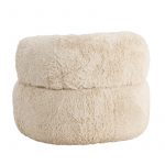 Fauteuil Gerry en fourrure blanc cassé