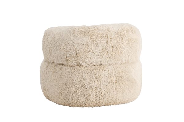 Fauteuil Gerry en fourrure blanc cassé