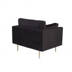 Fauteuil de salon Bosco noir pieds laiton