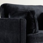 Fauteuil de salon Bosco noir pieds laiton