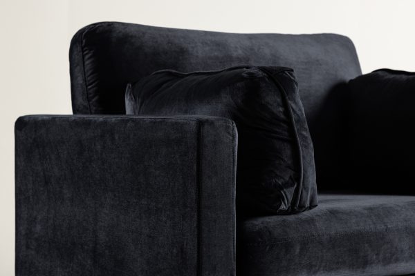 Fauteuil de salon Bosco noir pieds laiton