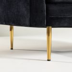 Fauteuil de salon Bosco noir pieds laiton