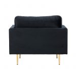 Fauteuil de salon Bosco noir pieds laiton