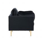 Fauteuil de salon Bosco noir pieds laiton