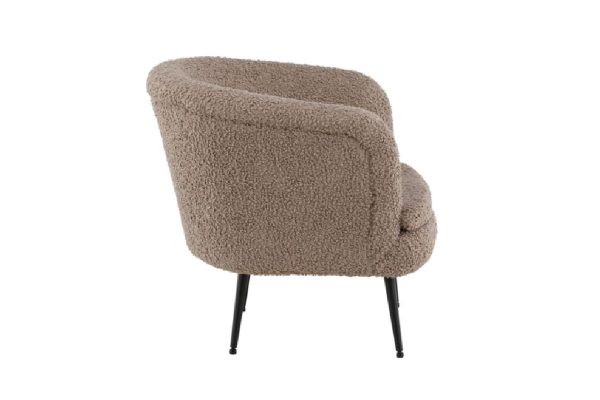 Fauteuil de salon Noth en tissu bouclé esprit rotin (11) Fauteuil de salon Noth en tissu bouclé