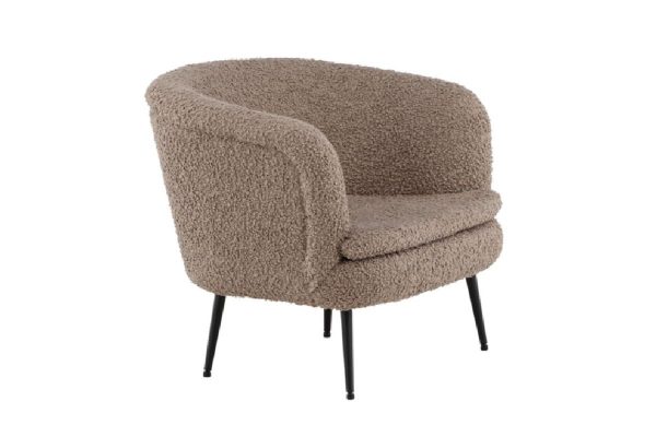 Fauteuil de salon Noth en tissu bouclé esprit rotin (12) Fauteuil de salon Noth en tissu bouclé