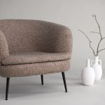 Fauteuil de salon Noth en tissu bouclé esprit rotin (2) Fauteuil de salon Noth en tissu bouclé
