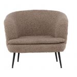 Fauteuil de salon Noth en tissu bouclé esprit rotin (3) Fauteuil de salon Noth en tissu bouclé