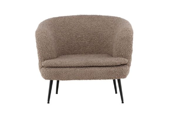 Fauteuil de salon Noth en tissu bouclé esprit rotin (3) Fauteuil de salon Noth en tissu bouclé