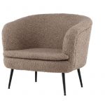 Fauteuil de salon Noth en tissu bouclé esprit rotin (4) Fauteuil de salon Noth en tissu bouclé
