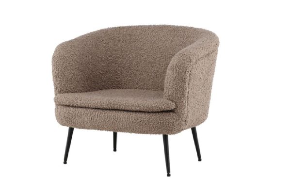 Fauteuil de salon Noth en tissu bouclé esprit rotin (4) Fauteuil de salon Noth en tissu bouclé
