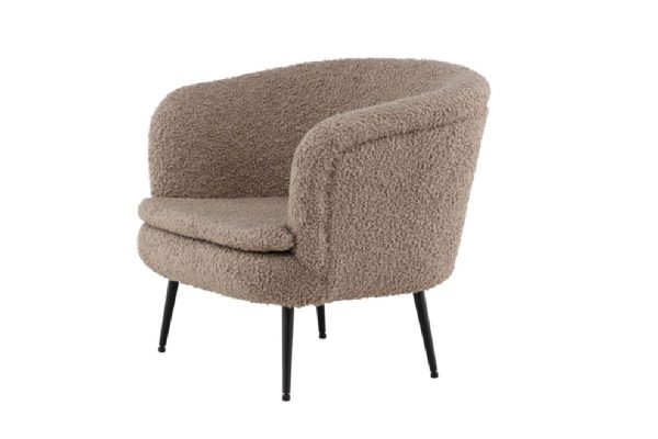 Fauteuil de salon Noth en tissu bouclé esprit rotin (5) Fauteuil de salon Noth en tissu bouclé